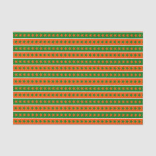 PAPIER MOUSSELINE ROUTES BLANCHES ORANGE VERT D'ÉTOILES IRLANDAISES