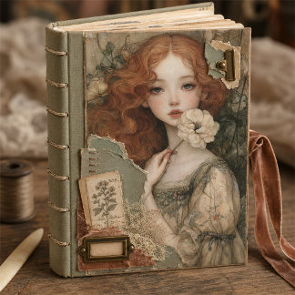 Papier Mousseline Roux romantique avec découpage de fleur d'ivoire