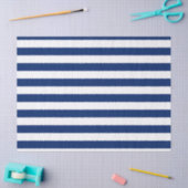 Papier Mousseline Royal Blue and White Stripes (Artisanat)