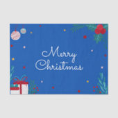 Papier Mousseline Royal Blue Joyeux Noël (Recto)