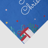 Papier Mousseline Royal Blue Joyeux Noël (Détail)