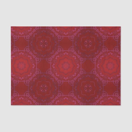 Papier Mousseline Royal Elegant Classic Luxury Red Damask Pattern (Recto)