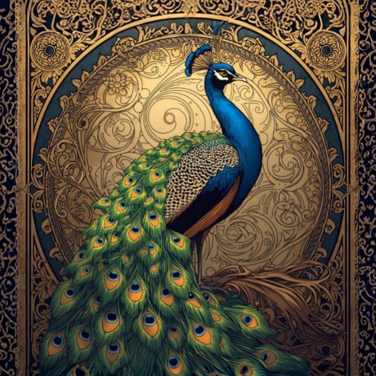 Papier Mousseline  Royal Majestic Peacock R Facing