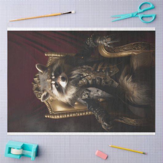 Papier Mousseline Royal Regal Raccoon King Decoupage (Artisanat)
