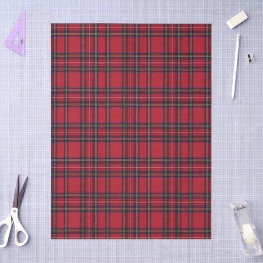 Papier Mousseline Royal Stewart tartan rouge noir plaid (Artisanat)