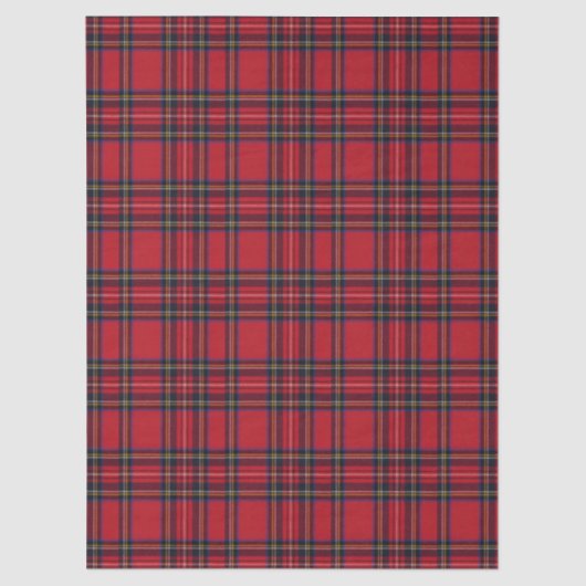 Papier Mousseline Royal Stewart tartan rouge noir plaid (Recto)