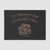 Papier Mousseline RPG Critmas | Blue Retro Tabletop Role Player Dice (Recto)