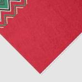 Papier Mousseline Ruban Motif Snowman Red & Green Chevron (Détail)