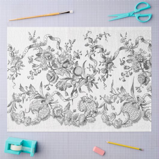 Papier Mousseline Ruban noir et blanc (Artisanat)