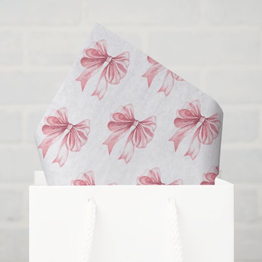 Papier Mousseline Ruban rose (Sac cadeau)