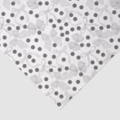 Papier Mousseline Rubans gris et points gris foncé (Détail)