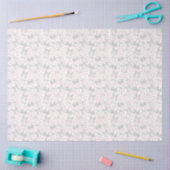 Papier Mousseline Rubans Gris & Points Roses (Artisanat)