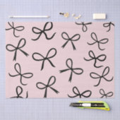 Papier Mousseline Rubans Noirs Mignons Tendance Rose (Artisanat)