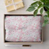 Papier Mousseline Rubans roses avec des points roses et verts (Cadeau)