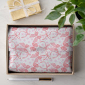 Papier Mousseline Rubans rouges et points roses (Cadeau)