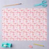 Papier Mousseline Rubans rouges et points roses (Artisanat)