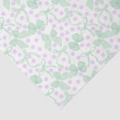 Papier Mousseline Rubans verts & Points violets (Détail)