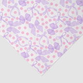 Papier Mousseline Rubans violets avec des points roses (Détail)