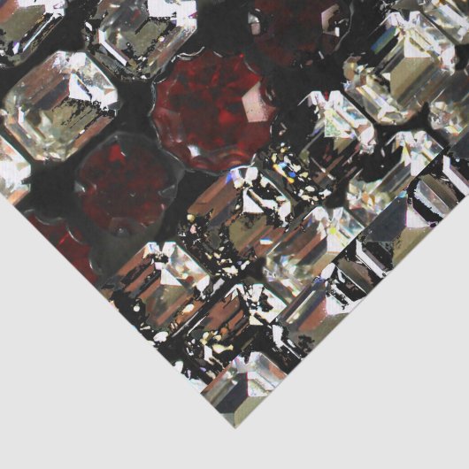 Papier Mousseline Rubis, Rhinestone, diamants, bijoux, perles (Détail)