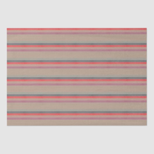 Papier Mousseline Rubriques rustiques Turquoise, Corail, Brown (Recto)