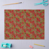 Papier Mousseline Ruby Léopard Baroque Luxe Or (Artisanat)
