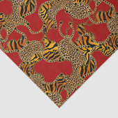 Papier Mousseline Ruby Léopard Baroque Luxe Or (Détail)