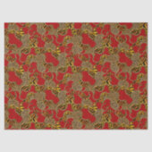 Papier Mousseline Ruby Léopard Baroque Luxe Or (Recto)