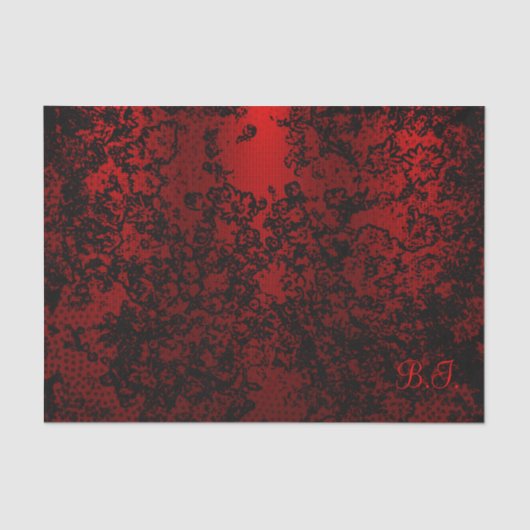 Papier Mousseline Ruby red black stylish floral vibrant élégant (Recto)