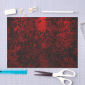 Papier Mousseline Ruby red black stylish floral vibrant élégant (Artisanat)