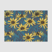 Papier Mousseline Rudbekia jaune sur la marine (Recto)
