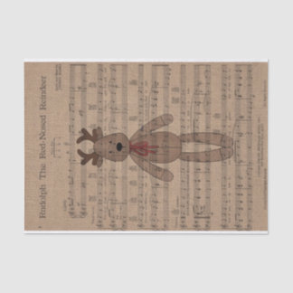 Papier Mousseline Rudolph Red Nez Reindeer Teddy Bear
