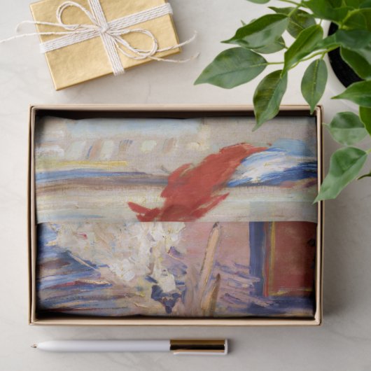 Papier Mousseline Rue avec drapeaux français, Manet (Cadeau)