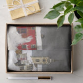 Papier Mousseline Rue de Røros en hiver par Harald Sohlberg (Cadeau)