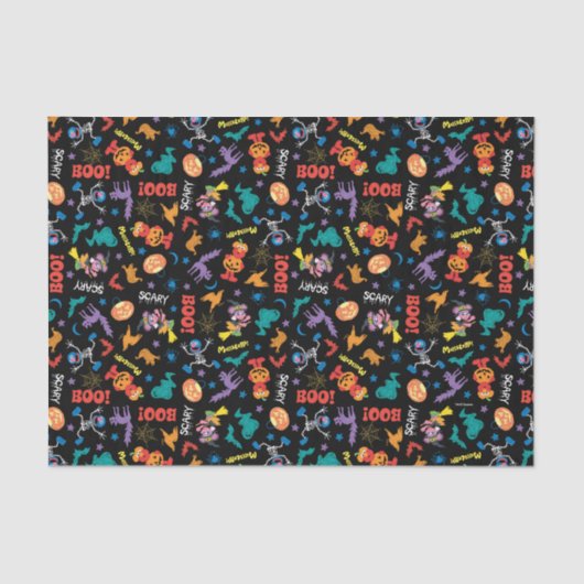 Papier Mousseline Rue Sésame | Motif d'Halloween (Recto)