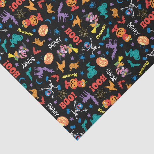 Papier Mousseline Rue Sésame | Motif d'Halloween (Détail)