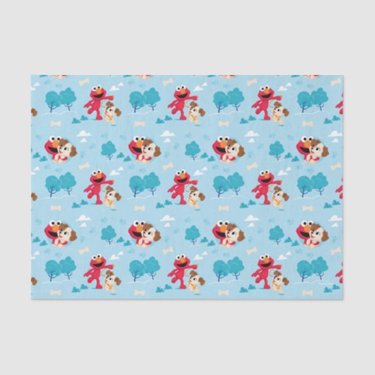 Papier Mousseline Rue Sésame | Motif Elmo & Tango (Recto)