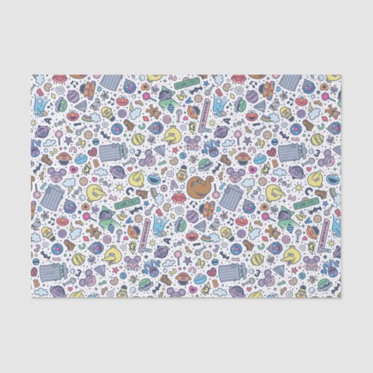 Papier Mousseline Rue Sésame | Sesame Pals DoodMotif (Recto)