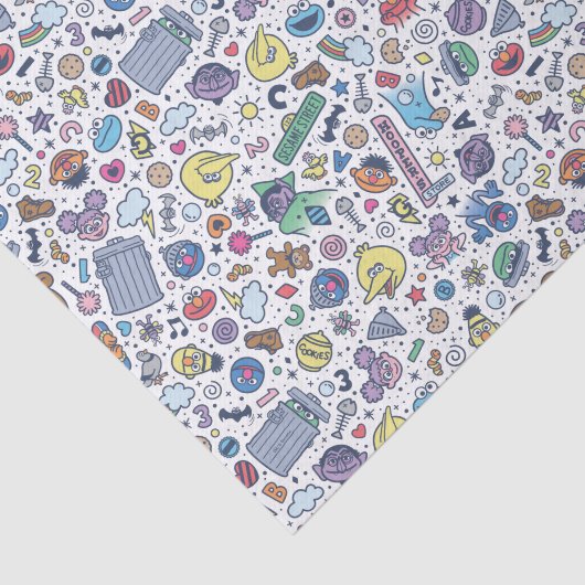 Papier Mousseline Rue Sésame | Sesame Pals DoodMotif (Détail)