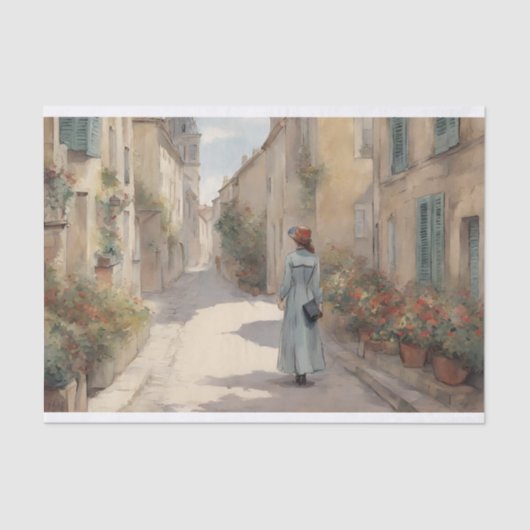 Papier Mousseline Rues romantiques vintages (Recto)