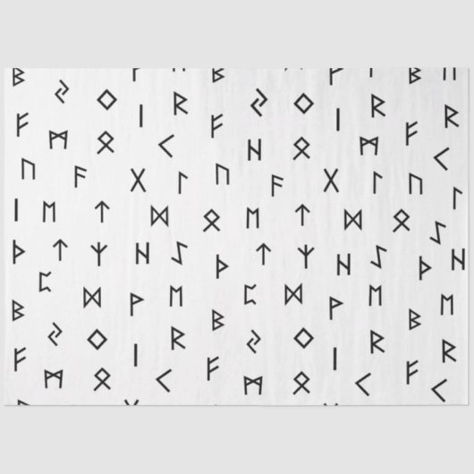 Papier Mousseline Runes viking noires sur Arrière - plan blanc (Recto)