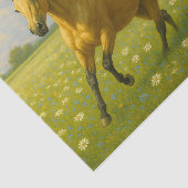 Papier Mousseline Running Horse in Barnyard Pasture Decoupage Paper (Détail)