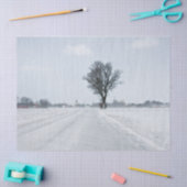 Papier Mousseline Rural winter road (Artisanat)