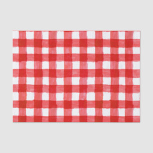 Papier Mousseline Russe Buffalo Check papier de tissus rouge et blan