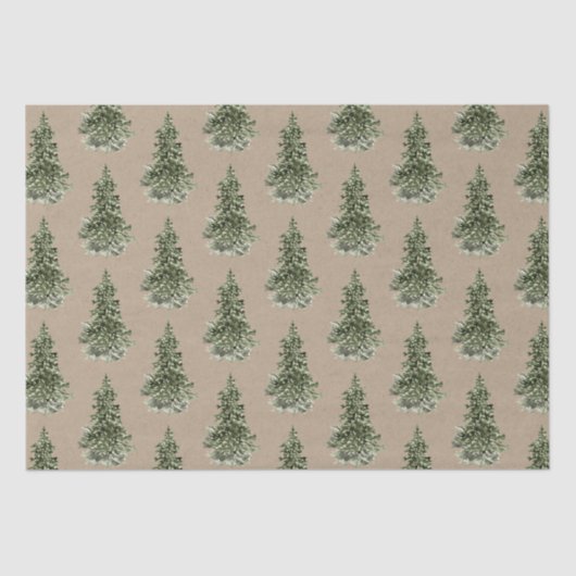 Papier Mousseline Russe Kraft Forêt d'épinette (Recto)