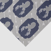 Papier Mousseline Russe moderne gris cerf et flèches blanches (Détail)