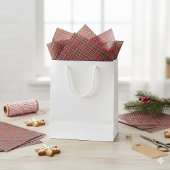 Papier Mousseline Russe Noël Holiday Red Tartan Plaid