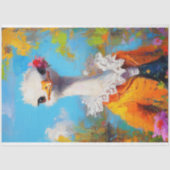 Papier Mousseline Russe Orange Mothers Day Ostrich Decoupage (Recto)