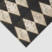 Papier Mousseline Russe Pays Arlequin Noir et Découpage Tan (Détail)