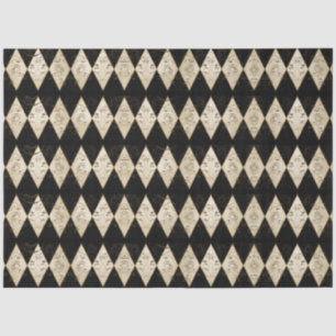 Papier Mousseline Russe Pays Arlequin Noir et Découpage Tan