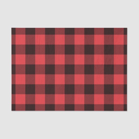 Papier Mousseline Russe Red Buffalo Check Plaid Motif (Recto)
